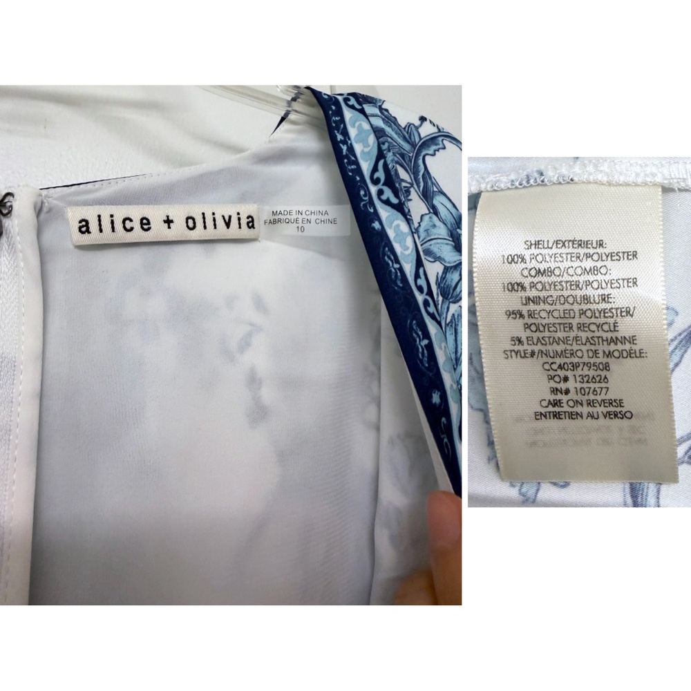 Alice + Olivia Sion Sunburst Pleated Maxi Dress Spring Sky Blue Floral Print 10 - Picture 3 of 16